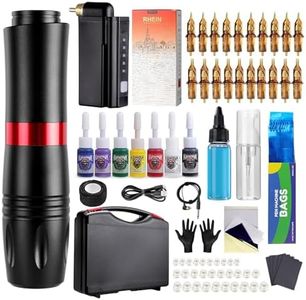 HAWINK Tattoo Kit Wireless Gun Machine with 1500mAh Battery 7 Tattoo Ink 20PCS Cartridge Needles Wireless Rotary Pen EM154EN02P199UK-1