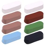 Swpeet 8Pcs Polishing Compound Kit, Including 2Pcs White Diamond, 1Pcs Red Rouge, 1Pcs Black Emery, 2Pcs Brown Tripoli, All Purpose 1Pcs Blue with 1Pcs General Green Compounds for Buffing Polishing