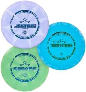 Dynamic Discs Prime Burst Disc Golf Starter Set (3 Pack) | Beginner Disc Golf Set for Men & Women of All Ages | Judge, Emac Truth, Escape | Grippy Base Plastic (Colors May Vary)