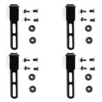 BOEBIZ 4 Sets Long Deep Carry Pocket Clip Fits for K Sheath and Knife Case, Anodized Black Stainless Steel Back Clip with 8 Sets Screws