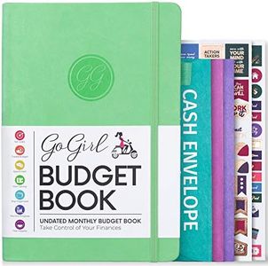GoGirl Budget Book – Undated Colorful Monthly Financial Planner Organizer. Budget Planner & Expense Tracker to Reach Financial Goals, Lasts 1 Year, Bonus 3 Cash Envelopes, A5 Hardcover – Mint Green