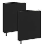 KICNIC Black Book Covers 2 Pack, 9x11 Inch Jumbo Stretchable Book Sox for Most Hardcover Books, Up to 10”x12.5” Washable, Reusable Protective Covers for Textbooks