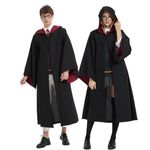 Guturris Teens Magical Robe Four Magic College Cloak Witch Magic Hooded Cape Wizard Men Women School Cosplay Outfit Red M