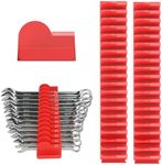 Mudygelay 52 pcs Modular Wrench Organizers for Tool Drawers - Wrench Rack with Metric&SAE Labels, Perfect Tool Storage Holder. Gift for Father or Boyfriend.(Red)