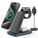 CIYOYO Wireless Charger, 3 in 1 Wireless Charging Station for iPhone 15/14/13/12/11/Pro/Pro Max/XS/XR/X/8, 18W Fast Charger Stand for Apple Watch 2-Ultra, Chargering Stand for AirPod Pro/3/2