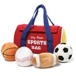 Baby GUND My First Sports Bag Stuffed Plush Playset, Baby Gift Toys for Boys and Girls Ages 1 & Up, 5 Piece, 8"