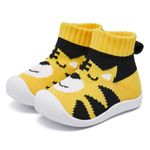 MORENDL Baby Shoes Boy Girl First Walking Shoes Infant Non-Slip Sock Shoes Soft Sole Toddler Sneaker Tiger 15-18Months