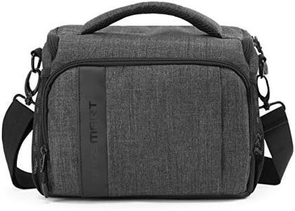 BAGSMART Sac Appareil Photo Reflex Sac Photo Bandoulière Anti-Shock DSLR Camera Case Sac Petit avec Housse de Pluie Supplémentaire(Gris)