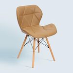 Bhumika Overseas Faux Leather Standard Dining/Café Chair (Sand Brown)