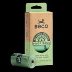 Beco Strong & Large Poop Bags - 60 Bags (4 Rolls of 15) - Unscented - Dispenser Compatible Dog Poo Bags