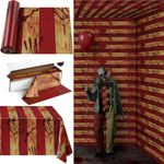 HOBBY HORSE 100 Ft x 54 Inch Creepy Carnival Tablecloth Roll with Cutter Box Terrible Halloween Bloody Circus Tent Backdrop Cut to Size Table Cover for Clown Room Wall Decorations for Halloween Circus