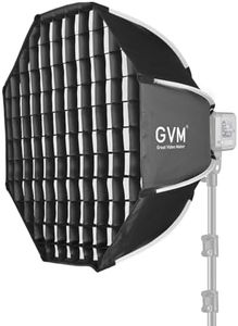 GVM 25.6inch/65cm Octagonal Softbox, Quick Release Bowens Mount Softbox with Diffusers/Honeycomb Grid/Carrying Bag, Light Dome Compatible with LED Video Light/Spotlight/Flash for Photography Studio