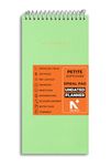 NEORAH— Daily To Do List Undated Planner Pad - Petite | 128 Pages | 20 x 10 cm | Daily + Hourly Split + Notes page | Metal Spiral Desk pad Notepad | tear off sheets | Academics Planner Time Managent Fitness Workout Journal Office Work Planner Productivity planner Daily work To do list ( LIGHT GREEN )