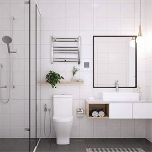 Valdern Prefilled Electric Heated Chrome Towel Rail Warmer Bathroom Radiator (450 mm (W) x 406 mm (H) - 150Watt)