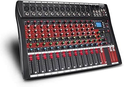 Fuluode CT120 12-channel mixer audio,Console with Bluetooth USB,audio mixer with effects, dj mixer,dj equipment for Computer Recording Input, 48V Power,RCA Input/Output for Professional and Beginners