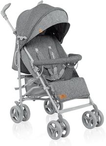 LIONELO Irma poussette canne à 15 kg, légère et compacte, réglage du dossier jusqu’à la position couchée, grand panier système de pliage rapide, moustiquaire, chauffe-pieds GRIS