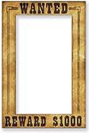 Beistle 52158 Western Wanted Photo Fun Frame, 15.5" x 23.5", Multicolor