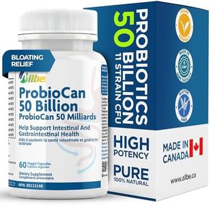 Allbe Probiotics for Men & Womens - 50 Billion CFU with 11 Strains, Lactobacillus, Acidophilus and L. Gasseri - Support Gut Health, Digestion, Weight Management and Bloating Relief - 60 Vegan Capsules, 1 Per Day