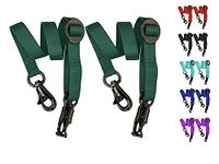 Majestic Ally Pack of 2, Double Thick Trailer Tie for Horse Haulage, with Adjustable Buckle, Panic Snap and Bull Snap – 1 Inch by 36 Inch (Hunter Green)