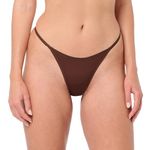 Calvin Klein Women's Ideal Micro Low Rise String Thong, Umber, Medium