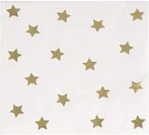 Juvale Cocktail - 50-Pack Gold Foil Star Disposable Paper Napkins, 3-Ply, Birthday, Bridal Shower Party Decoration Supplies, Folded 5 x 5 Inches