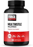 FORCE FACTOR Milk Thistle Liver Support Formula with Dandelion Root and Artichoke, 300mg Silymarin Milk Thistle Supplement for Liver Health and Liver Detox, 100 Vegetable Capsules