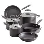 Anolon Advanced Home Hard Anodized Nonstick Cookware/Pots and Pans Set, 9 Piece - Moonstone