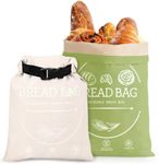 2 Pack XL Reusable Beeswax Bread Bags for Homemade Bread, Sourdough Bread Baking Supplies, Sourdough Bread Bags for Bread Storage Keep Sourdough Fresh, Freezer-Safe, Eco-Friendly (Khai& Green)