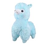 TOLLION Cuddly Soft Blue Alpaca Llama Lamb Toy -7" Stuffed Animal Cushion Plush Doll Valentine Gift New Baby Gift Graduate Gift Lovers Anniversary Fiesta Gift for Girlfriend Children and Friends