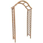 Woodside Wooden Garden Arch Pergola Plant Support Trellis Archway, Natural Tan Finish, Easy Assembly