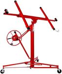 Heavy Duty Drywall Lift 11FT Panel Hoist Jack Lifter, 4" Caster Wheels Rolling,70kg Lifting Capacity, Adjustable Telescopic Arm,Lockable Red