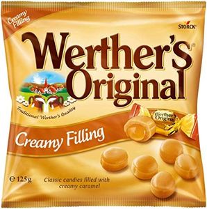 Werther's Original Creamy Filling Bag, Sweet, Creamy Hard Caramels filled with Deliciously Smooth Caramel Cream, 125 g