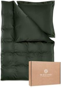 Magano® Luxus Bettwäsche-Set - Bambus & Baumwolle Satin - 400 TC Premiumqualität (Dark Green, 135x200 cm + 80x80cm)