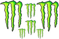 [Stedecals] Sticker Decals Compatible with [Monster] for Cars Motorbike Trucks Boats Skateboard Surfboard Snowboard Helmets Laptops Motocross (6 Pack)