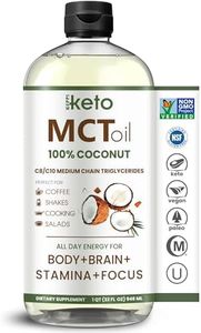 Keto Certified MCT Oil - 32oz Flavorless Non GMO Project Coconut MCT - Paleo & Gluten Free Certified - Kosher - Vegan - Halal - BPA Free