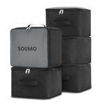 Amazon Brand - Solimo Nylon Underbed Foldable Storage Bag |Clothes Organiser - Small (Set Of 5, Black)