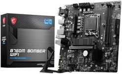 MSI B760M Bomber WiFi Motherboard, Micro-ATX - Supports 14th/13th/12th Gen Intel Core Processors, LGA 1700 - DDR5 Memory Boost 6400MHz/MAX, PCIe 4.0 x16 Slot, M.2 Gen4 Slot