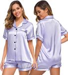 SWOMOG Womens Silk Satin Pajamas Se