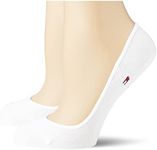 Tommy Hilfiger Women's Footie Invisble 2P Ankle Socks, White, Size 39