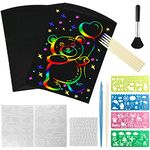 Rainbow Magic Scratch Paper Art Set, 71Pcs Kids DIY Crafts, Suitable for Birthday Party Games and Fun Gifts for Kid.