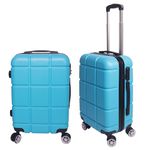 Munnie Lightweight 4 Wheel & Combi Lock Hard Case Cabin Suitcase & Hold Luggage | Use On Over 100 Diffrent Airlines easyJet, British Airways, RyanAir, Virgin Atlantic, Emirates & Many More (Blue)