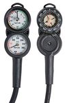 SEAC Unisex's Console 3 Pressure, Depth Gauge and Compass for Scuba Diving, Scale 0-70 mt and 0-400 bar, Black, standard