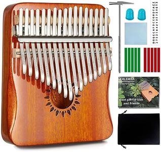 AARVI Kalimba Thumb Piano 17 Keys, Portable Mbira Finger Piano Gifts for Kids and Adults Beginners (yellow)