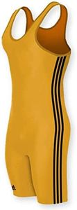 adidas aS102s Lycra 3 Stripe Wrestling Singlet -:Athletic Gold/Black - M