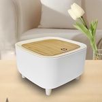 Mini Desk Dustbin Countertop Trash can, Mini Desktop Dustbin with Lid, Tiny Garbage Can for Office, Bathroom Vanity, Desktop, Tabletop or Coffee Table, White Square Desk Dustbin.