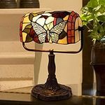Tiffany Style Bankers Lamp-Stained 