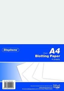 Stephens Blotting Paper Sheets A4 4 Sheets, Blotting Paper for Ink Pens & Absorbing Oil, Super Absorbing Blotting Paper for Arts, Crafts & Removing Excess Ink & Oil, Ideal for Calligraphy and Art