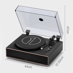 1 by ONE Vinyl Record Player – Black Turntable