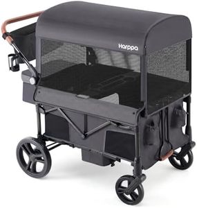 Harppa Remy 4 Seater Wagon Stroller, Foldable with Canopy for 4 Kids