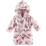 Luvable Friends Coral Fleece Bathrobe, Floral, 0-9 Months